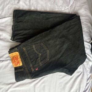 Levi's Black Men's Straight Jeans with Contrast Stitching